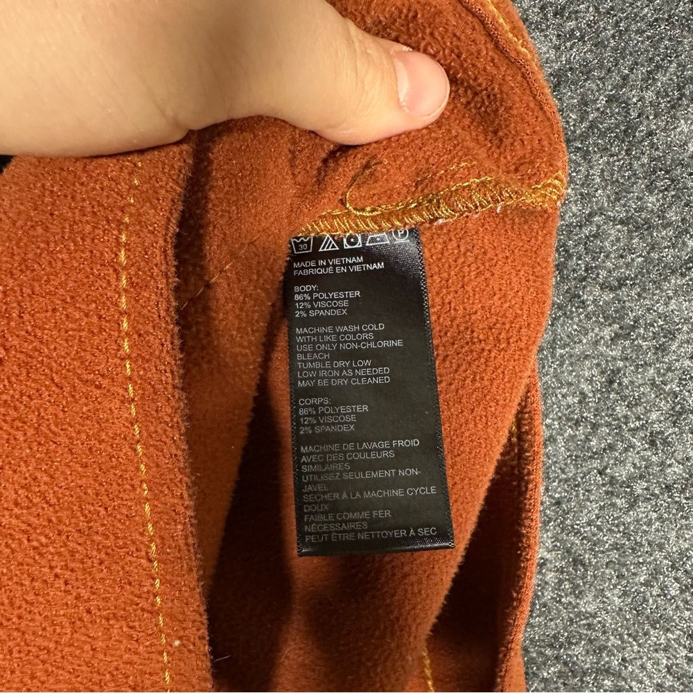 Oversized Fleece Chore Jacket Barn Granola Outdoors Adventure Rust Button Up - Picture 8 of 8